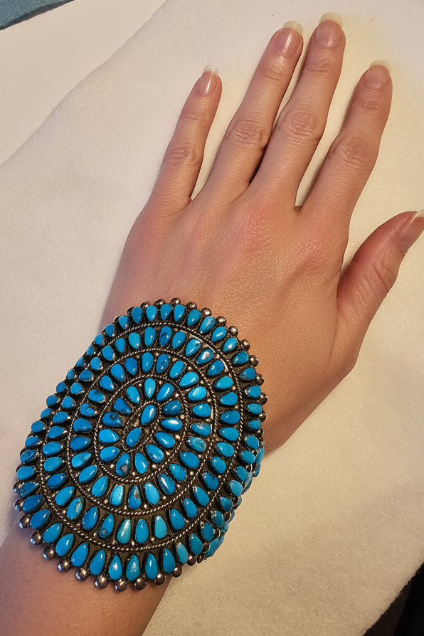 Vintage Zuni Cluster Cuff Petit Point