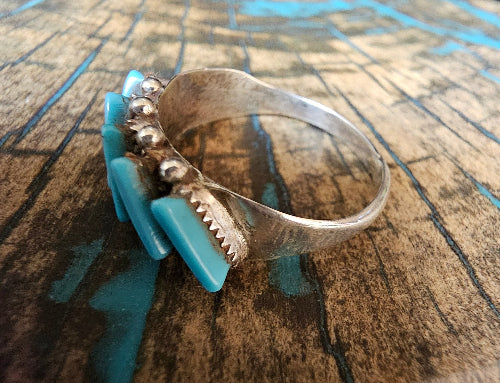 Zuni Native American made by Cletus LaMay Ring Sz 6 Vintage