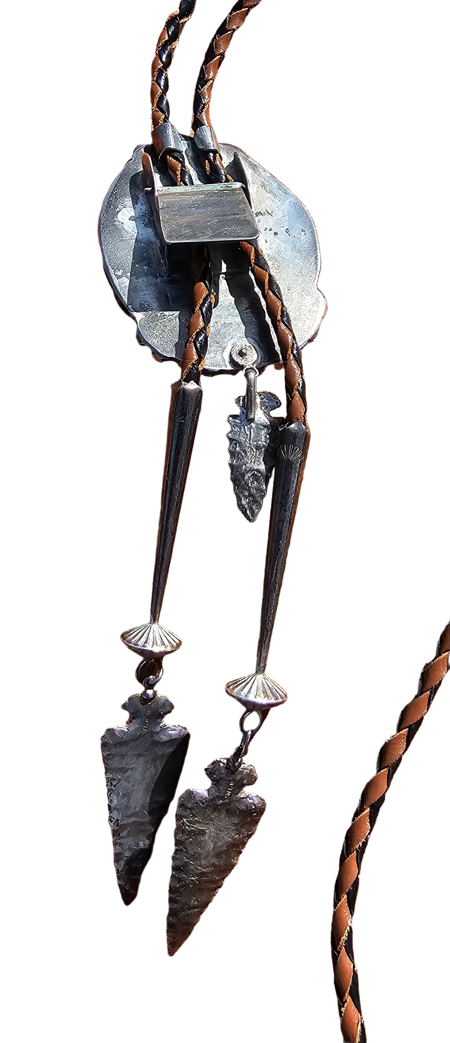 Vintage Agate Bolo Tie James Shay Navajo Sterling Silver Turquoise Red Coral