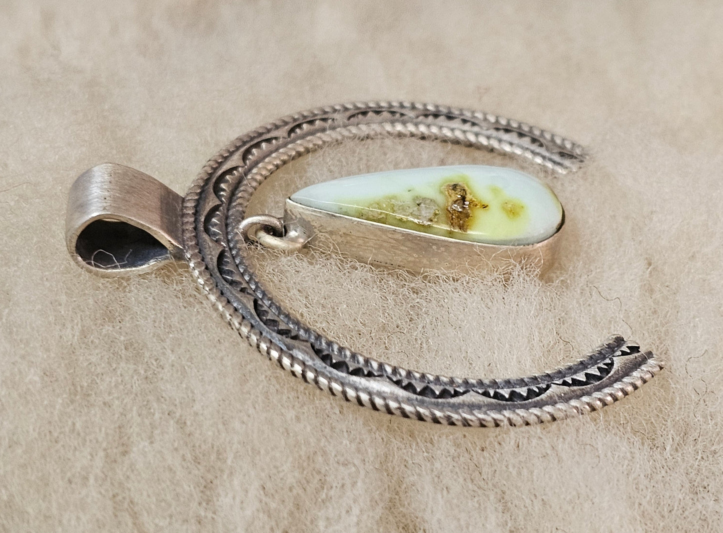 Palomino Turquoise And Sterling Silver Naja Southwestern Style Pendant