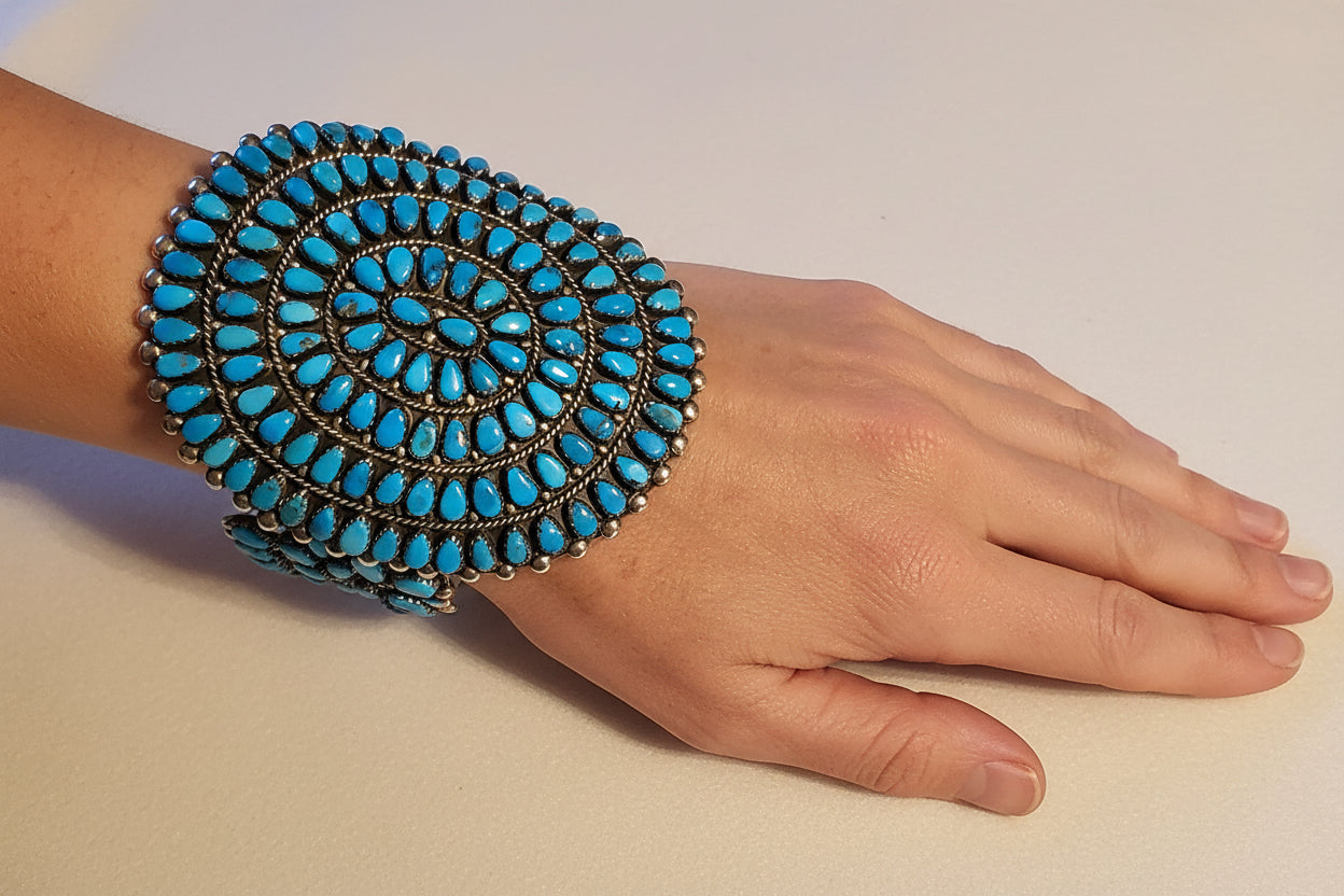 Vintage Zuni Cluster Cuff Petit Point