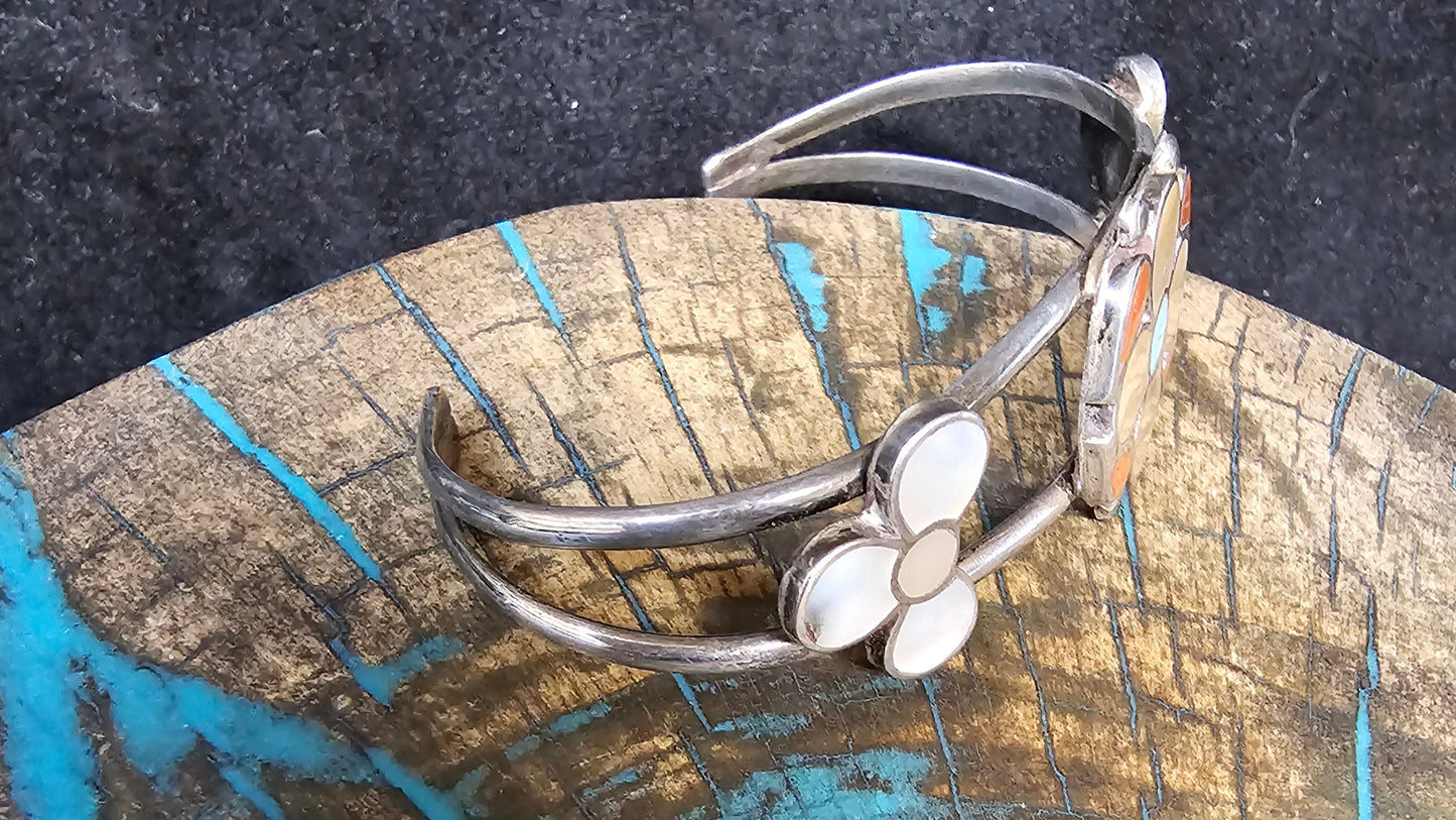 Zuni Mother of Pearl Cuff Signed Winnie L. Zephier