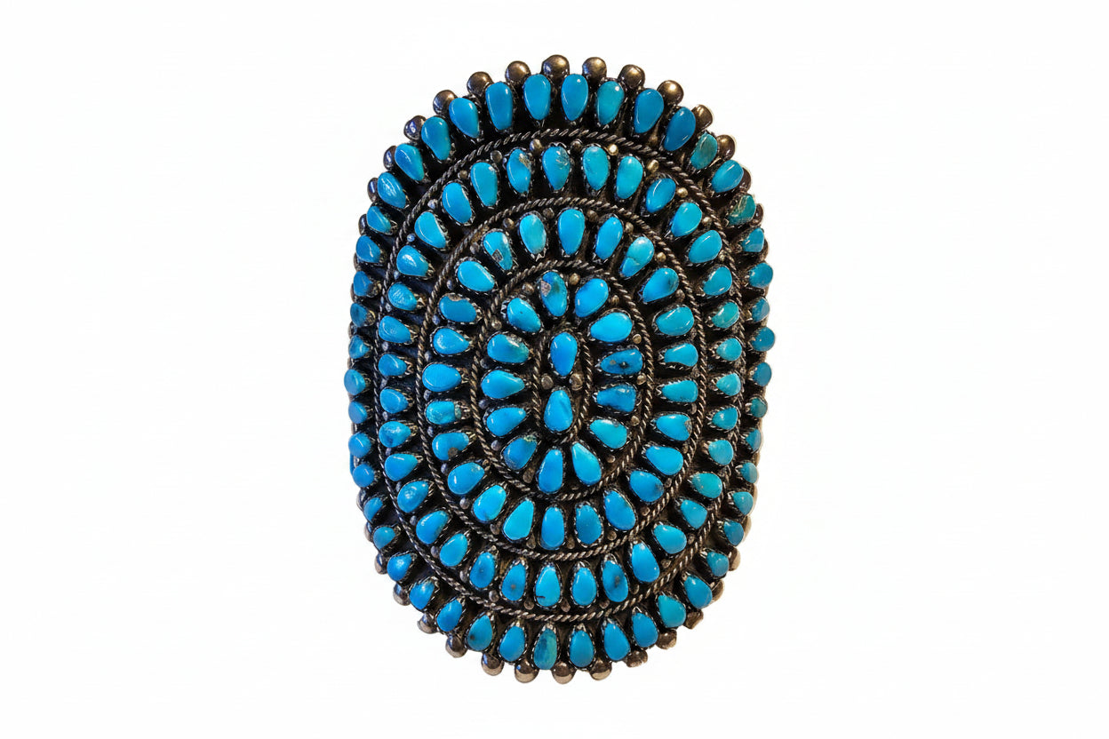 Vintage Zuni Cluster Cuff Petit Point