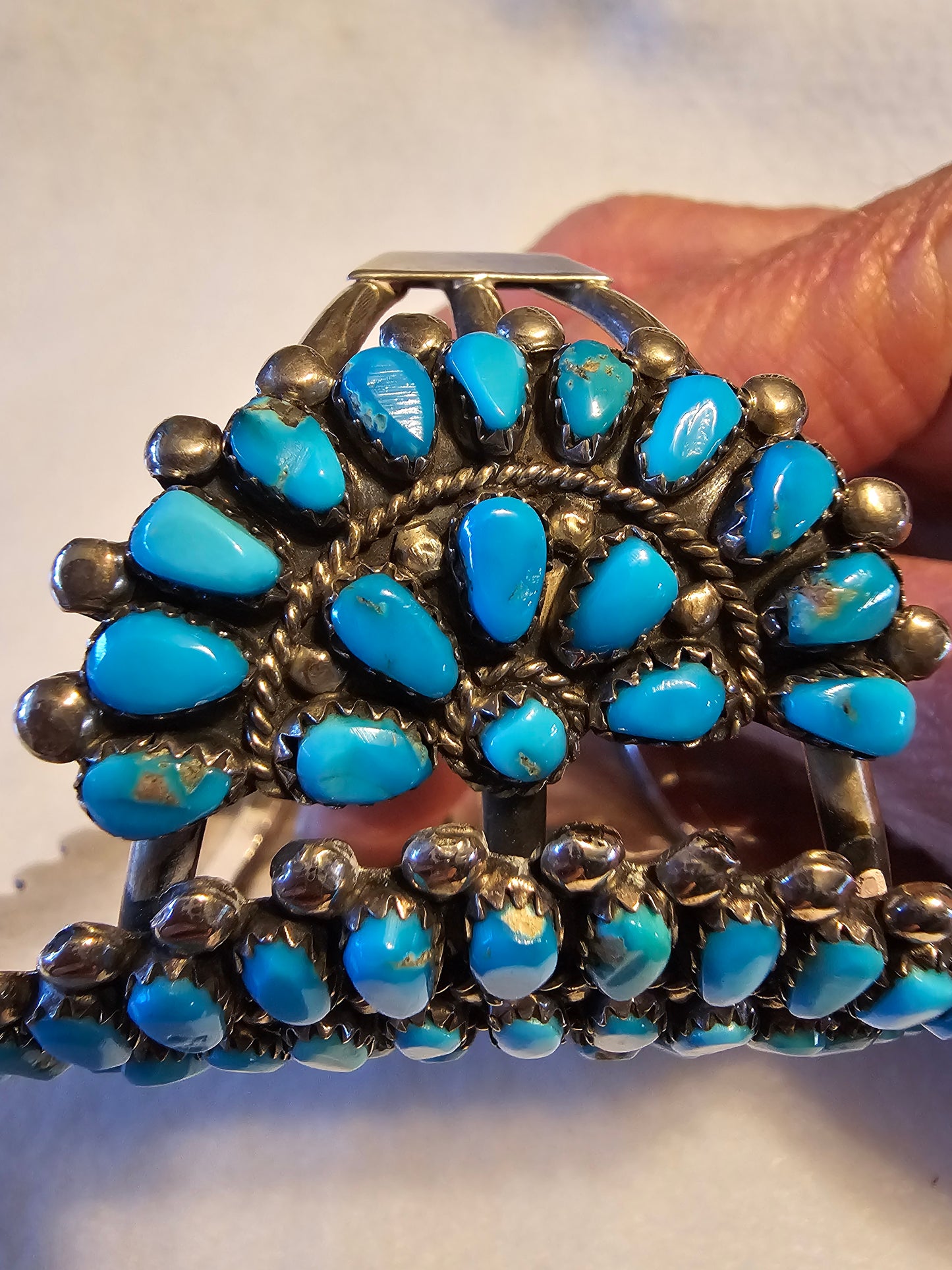 Vintage Zuni Cluster Cuff Petit Point
