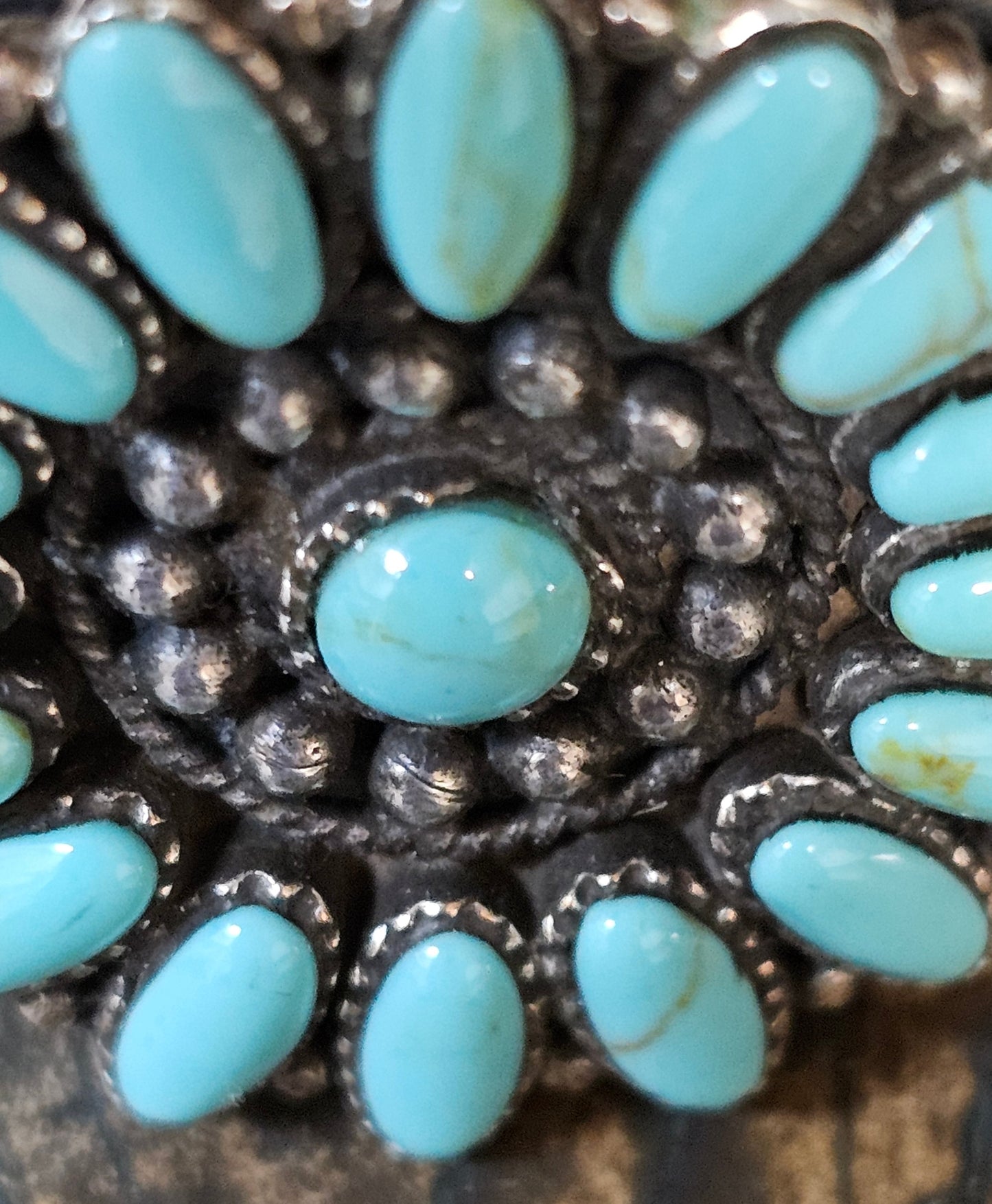 Zuni Cluster Needlepoint Cuff Sterling Silver Stamped 925