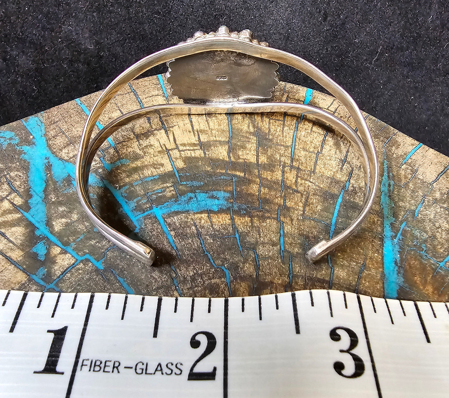 Zuni Cluster Needlepoint Cuff Sterling Silver Stamped 925